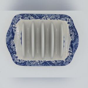 Vintage Spode Blue Italian Four Division Toast Rack